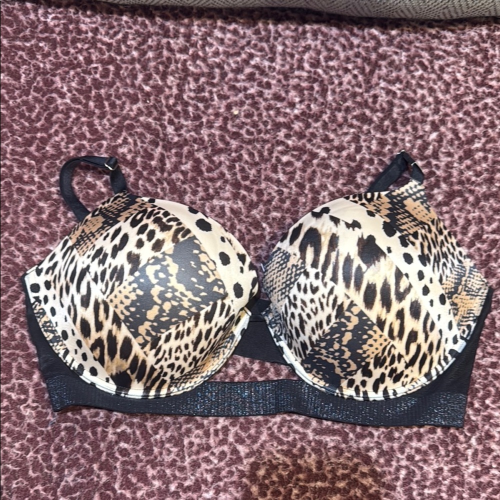 Victoria's Secret Leopard Print Bra - Black and Tan